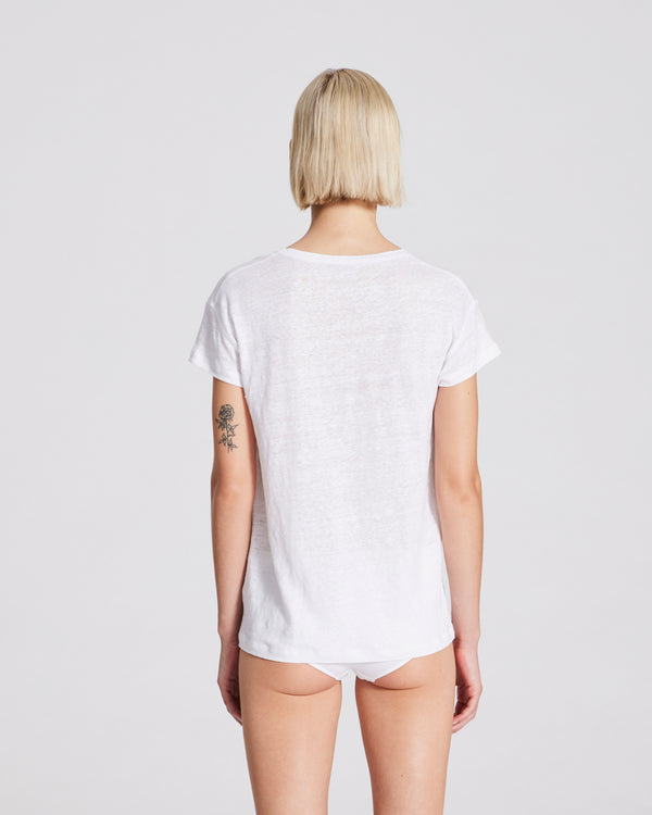 GAI+LISVA Simone Linen Tee Shirt Top 100 White